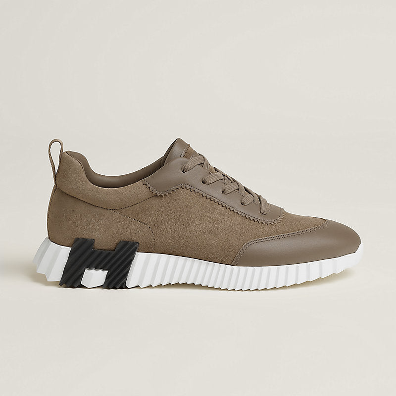 Sneakers hermes boucing beige signe noir