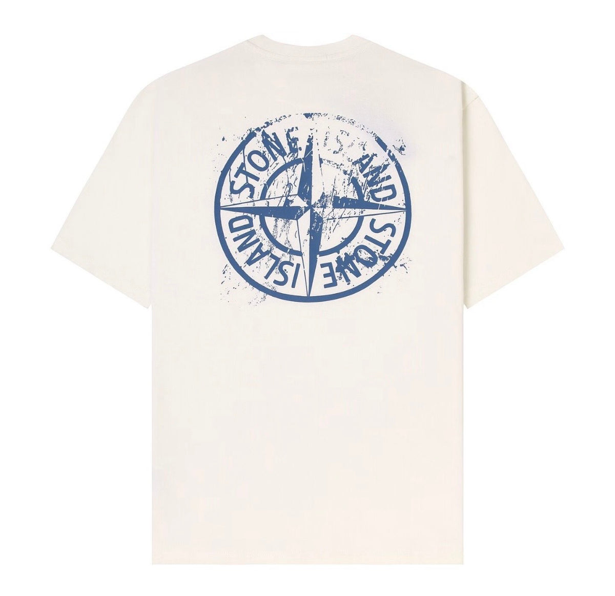 TEE shirt stone island blanc bleu a boussole