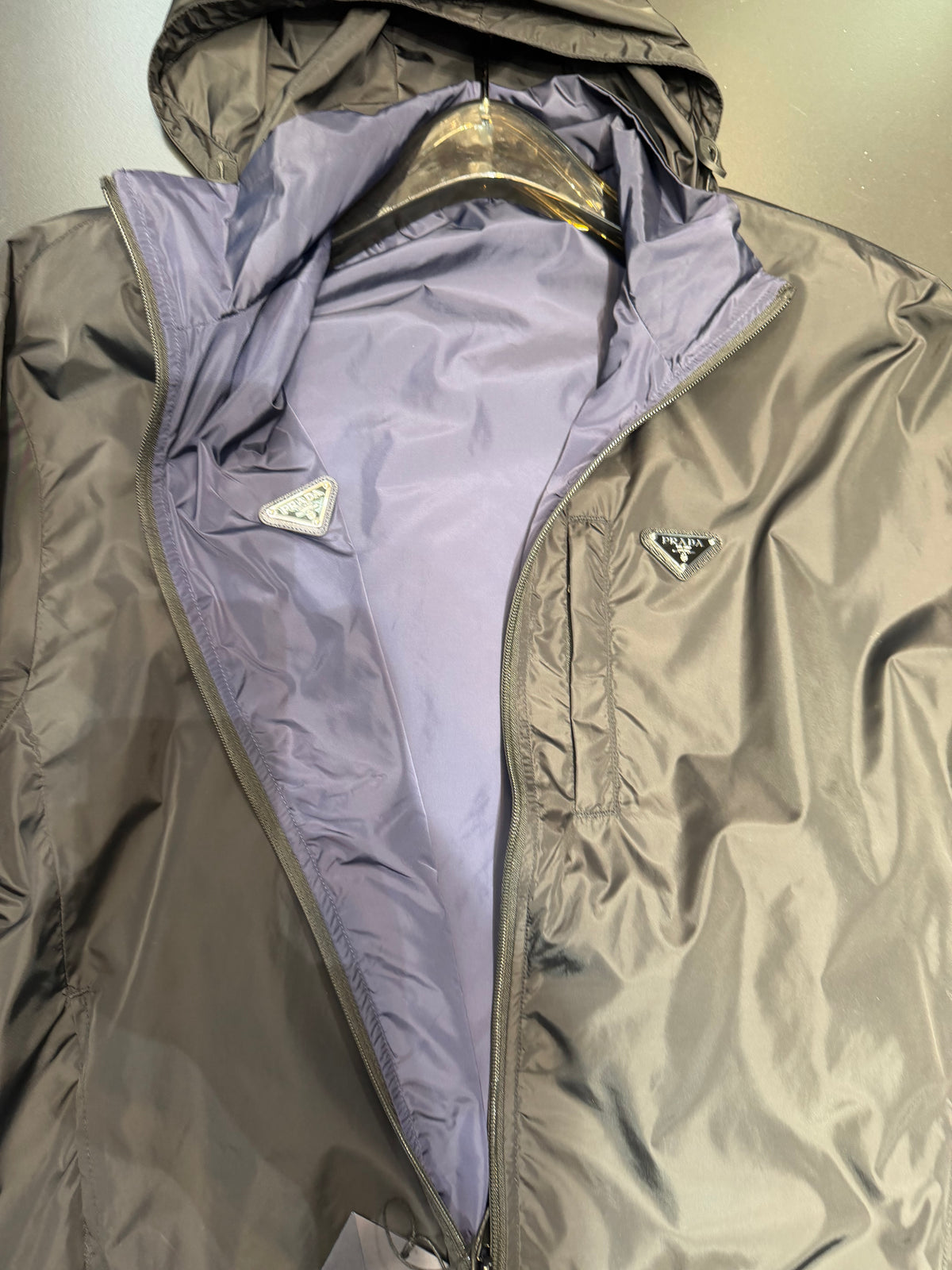 Veste prada réversible full qualité noir et bleu