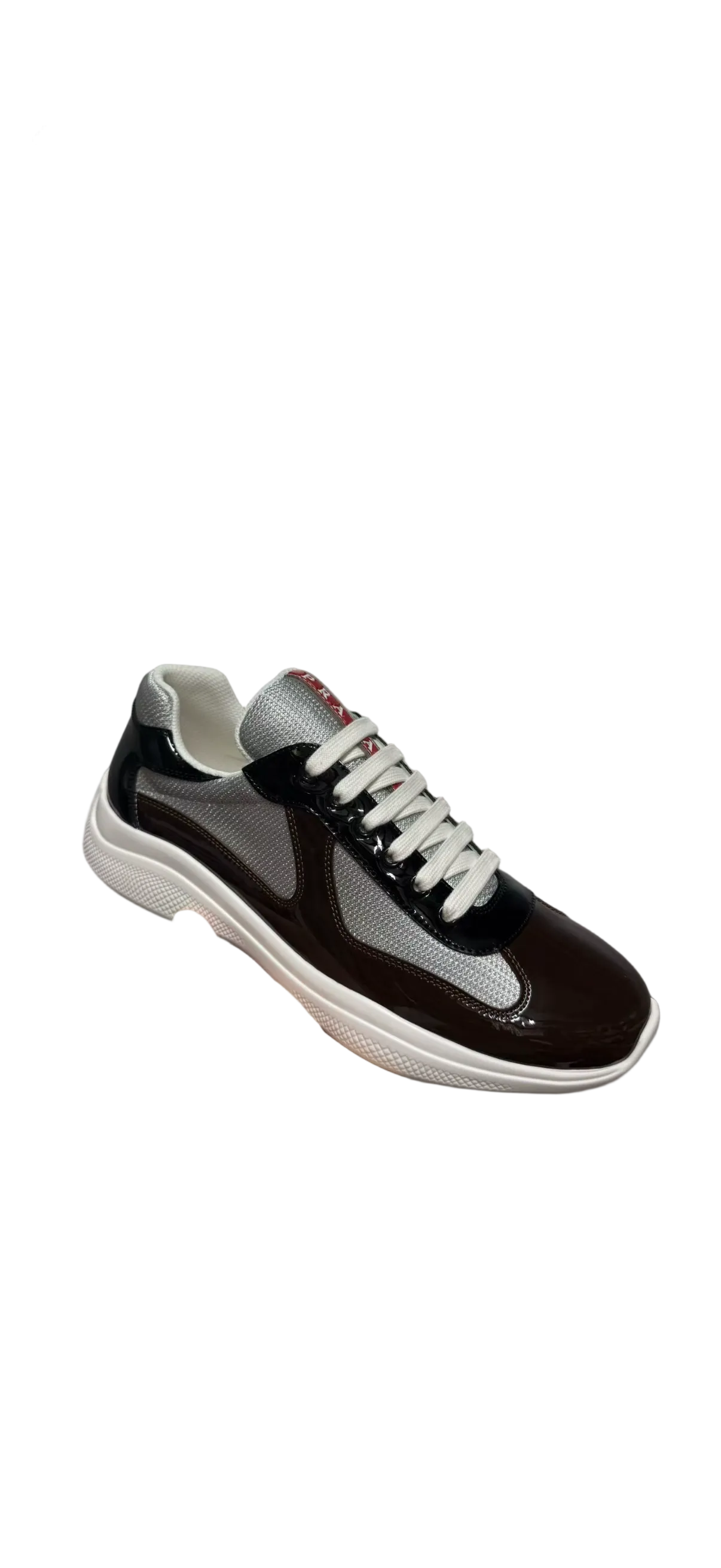 Sneakers prada cups bicolore noir marron