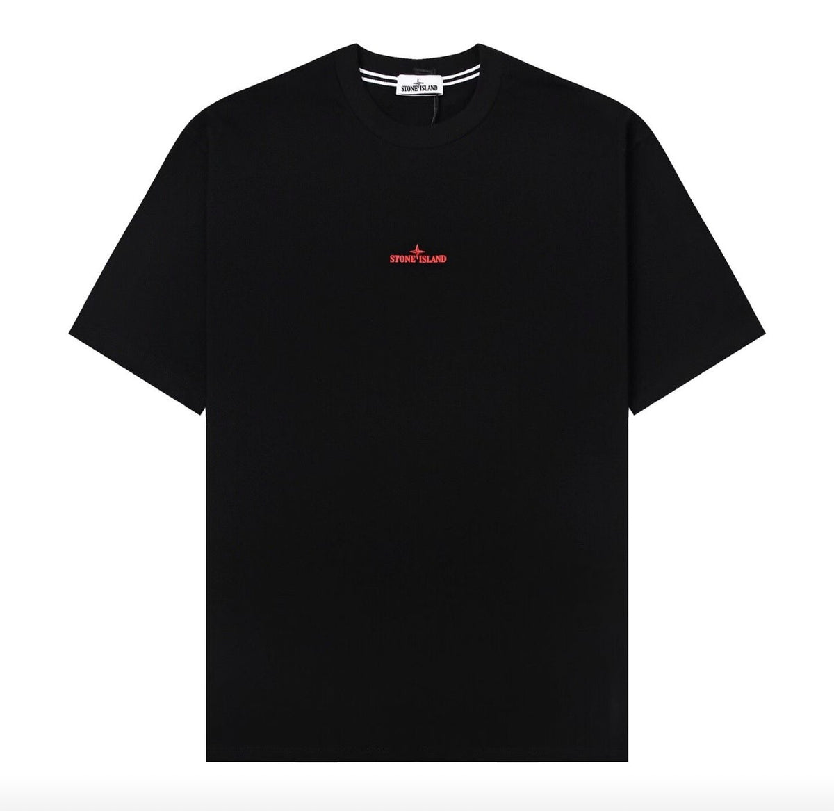 Tee shirt stone island noir et rouge boussole