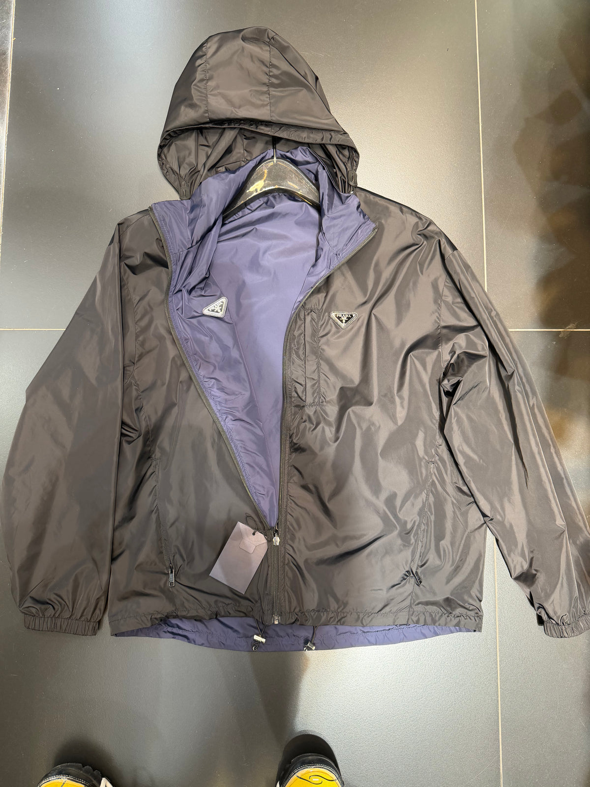 Veste prada réversible full qualité noir et bleu