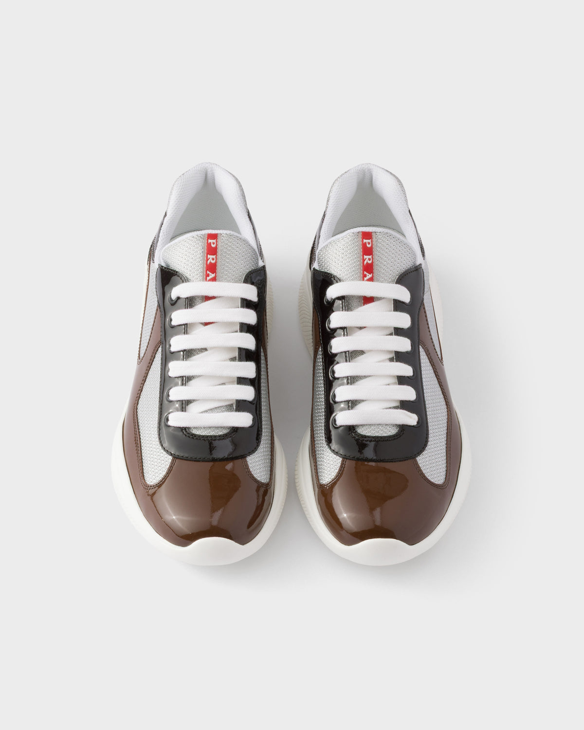 Sneakers prada cups bicolore noir marron