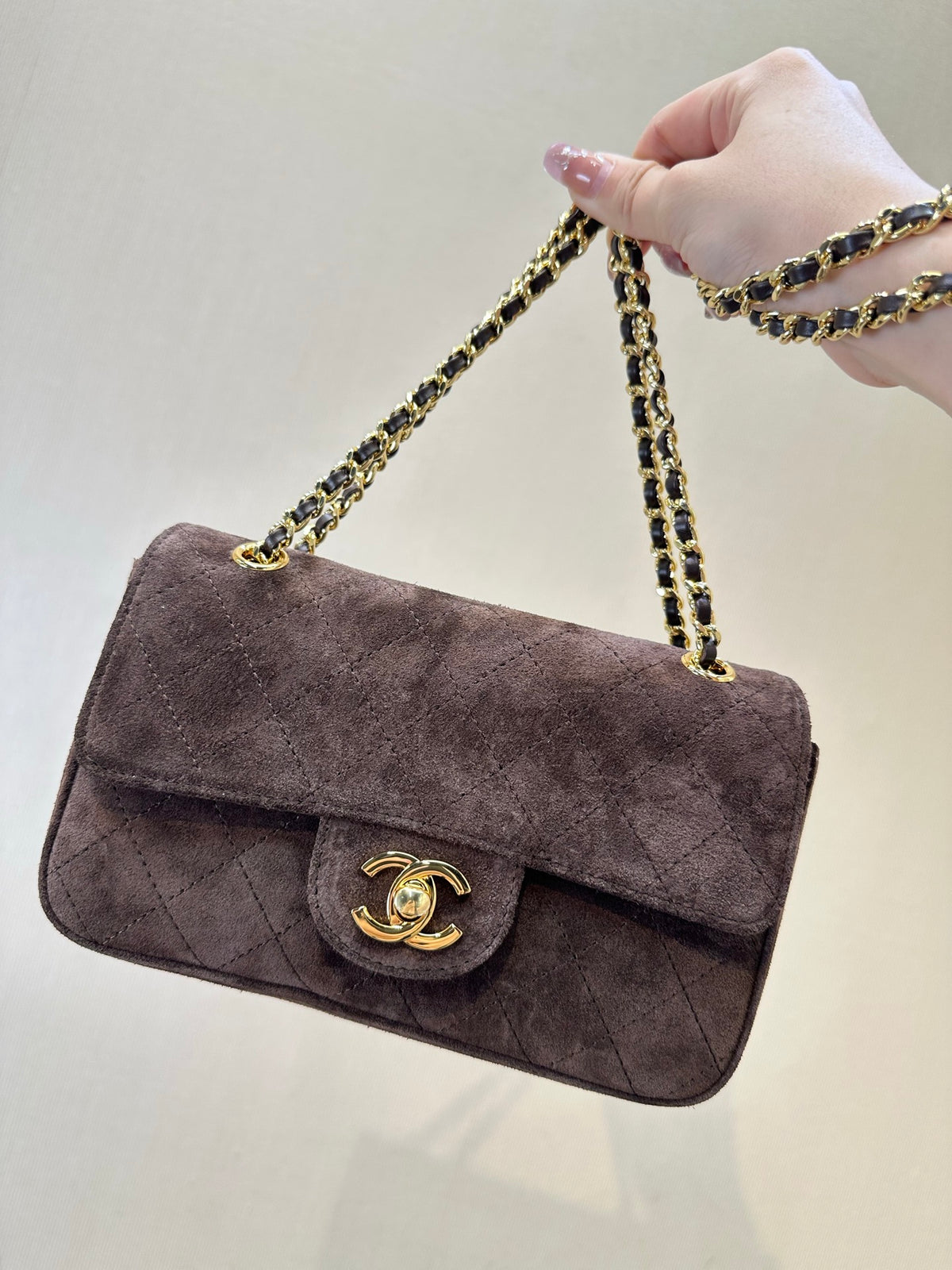 Sac  Chanel marron daim