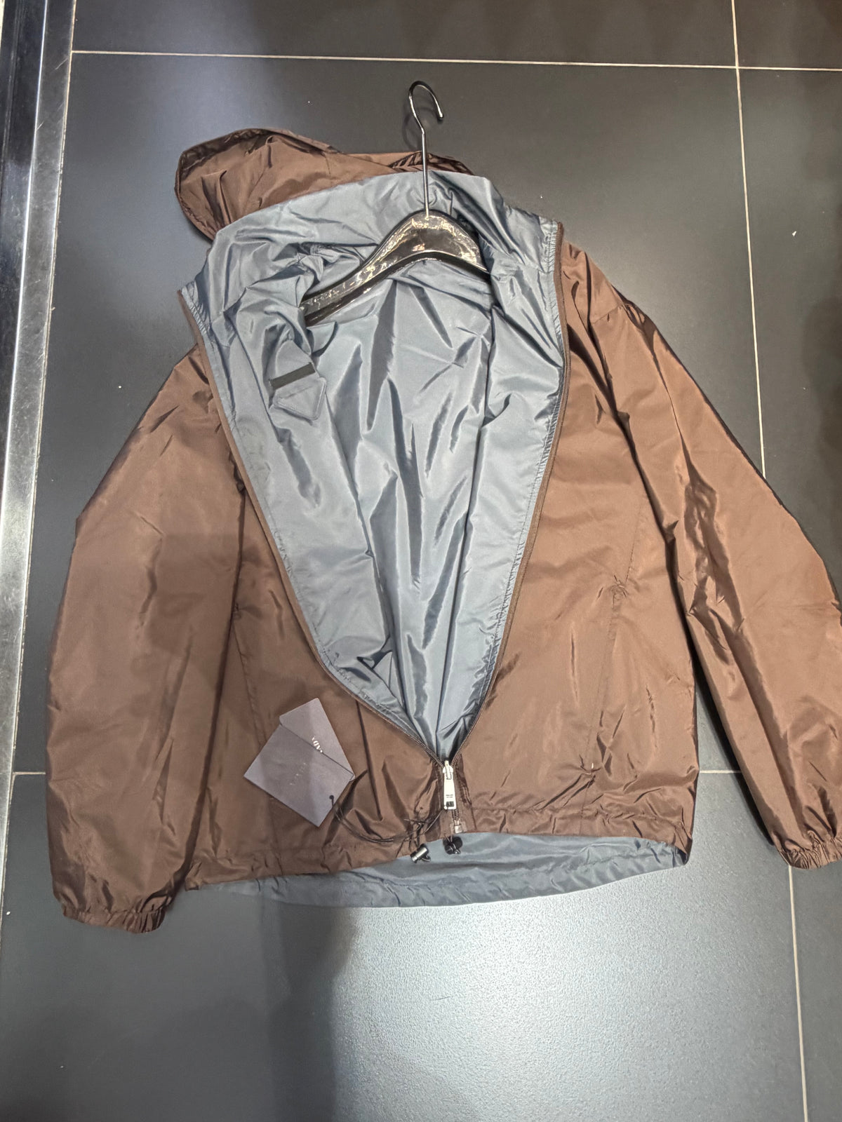 Veste prada réversible marron et gris