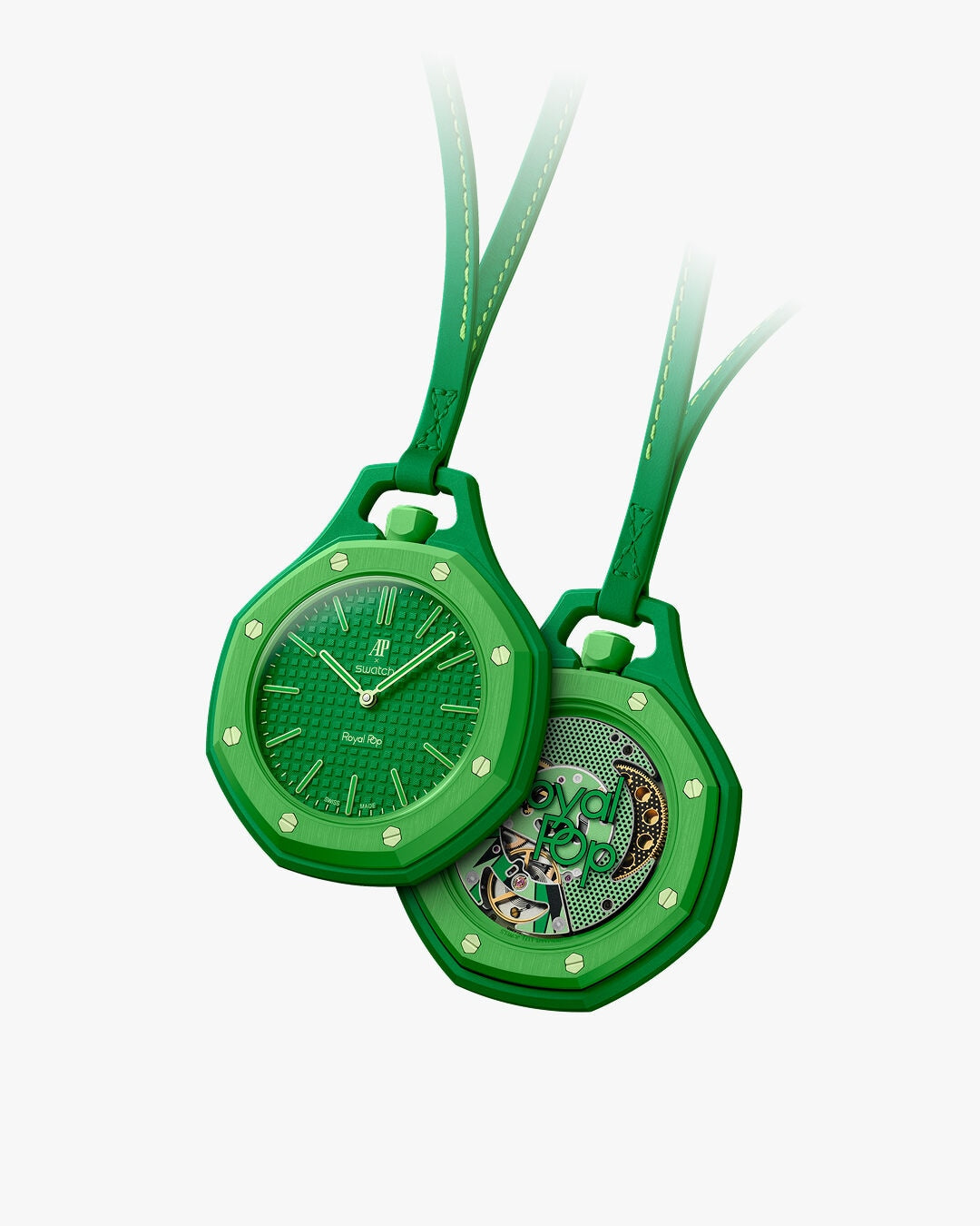 Audemars piquet x swatch automatic avec bracelet bio céramique inclus vert bouteille