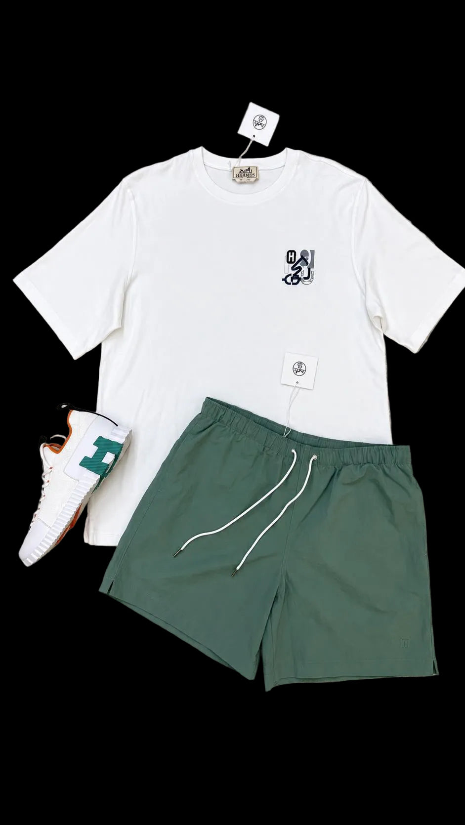 Esemble hermes blanc et vert
